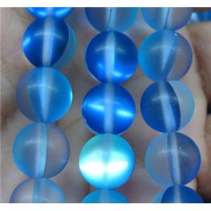 round synthetic blue Aura Quartz Crystal Beads, matte, approx 12mm dia [GMLB1086-12MM]