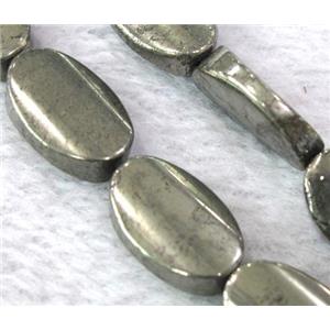 natural Pyrite Beads, oval, approx 13x18mm, 15.5 inches [GMLB109-13X18MM]
