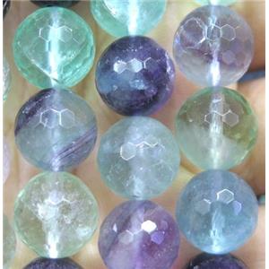 rainbow Fluorite beads, faceted round, approx 8mm dia, 15.5 inches [GMLB1098-8MM]