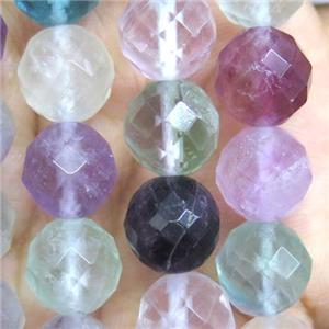 rainbow Fluorite beads, faceted round, approx 8mm dia, 15.5 inches [GMLB1100-8MM]