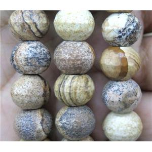 picture jasper beads, faceted rondelle, approx 10x12mm [GMLB1108]