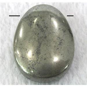 natural Pyrite pendant, teardrop, approx 22x30mm, 3mm hole [GMLB115]