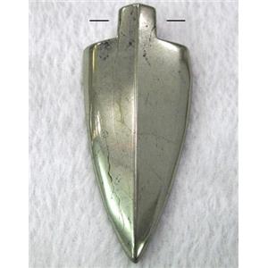 natural Pyrite pendant, arrowhead, approx 22x52mm [GMLB118]