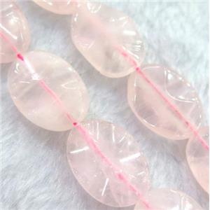 rose quartz bead, twist oval, approx 18x25mm [GMLB1200]