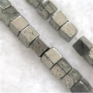 Pyrite cube beads, approx 4x4x4mm [GMLB1258]