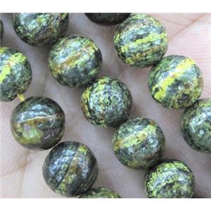 Green Silver-line jasper bead, round, 8mm dia, approx 48pcs per st [GMLB127-8MM]