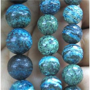 round Blue SilverLine Jasper beads, approx 10mm dia [GMLB1272-10MM]