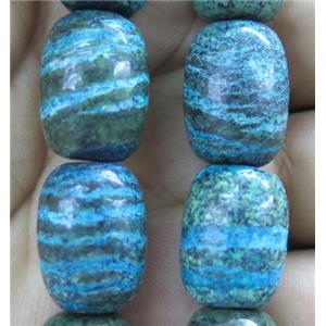 Blue SilverLine Jasper beads, barrel, approx 13x18mm [GMLB1274]