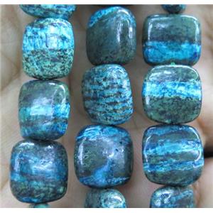 Blue SilverLine Jasper beads, square, approx 12x12mm [GMLB1276]