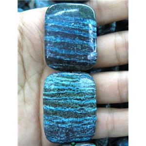 Blue SilverLine Jasper beads, rectangle, approx 30x40mm [GMLB1278]