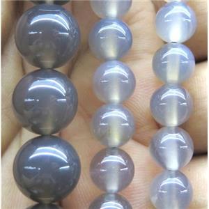 round natural Gray Agate Beads, approx 6mm dia [GMLB1283-6MM]