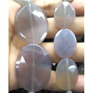 natural Gray Agate Beads, faceted oval, approx 20x27mm [GMLB1285-20X27MM]