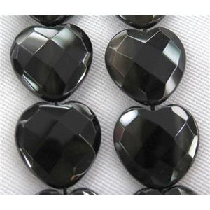 black onyx bead, heart, approx 20mm [GMLB1294]