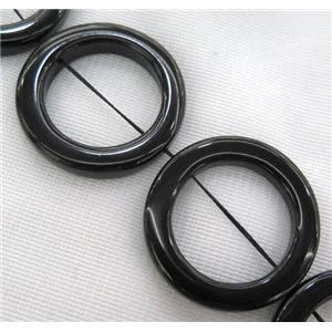 black onyx bead, ring, approx 35mm dia [GMLB1298-35MM]