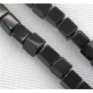 black onyx beads, cube, approx 5x5x5mm [GMLB1299]