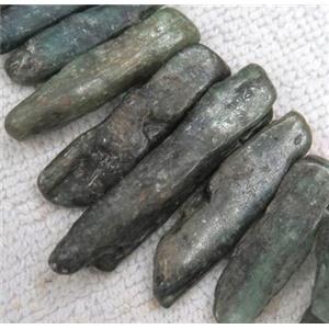 green kyanite stick bead for necklace, freeform, approx 15-50mm [GMLB1311]