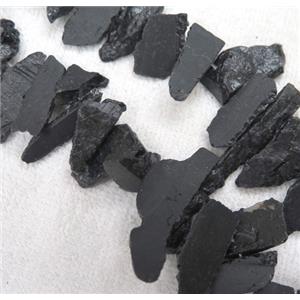black Tourmaline beads, freeform, approx 15-40mm [GMLB1325]