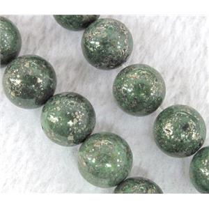 golden-spot green jasper beads, round, 4mm dia, approx 100pcs per st [GMLB133-4MM]