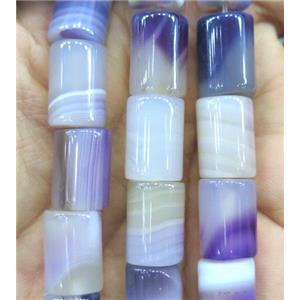 purple stripe agate bead, tube, approx 10x16mm [GMLB1353]