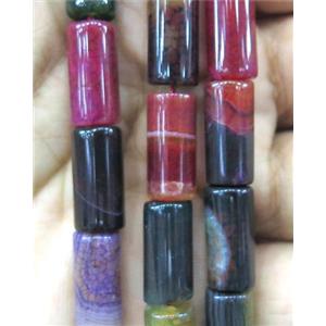 red agate bead, tube, approx 8x18mm [GMLB1355]