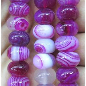 hotpink stripe agate bead, rondelle, approx 5x8mm [GMLB1364-5X8MM]