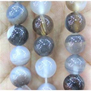 gray stripe agate beads, round, approx 8mm dia [GMLB1371-8MM]