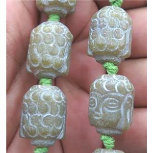 Chinese Jade Buddha Beads, approx 14x18mm [GMLB1398]