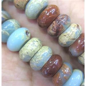 snakeskin jasper beads, rondelle, approx 6mm dia [GMLB1402-6MM]