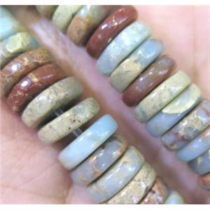 snakeskin jasper bead, heishi, approx 3x10mm [GMLB1403]