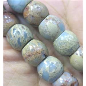 snakeskin jasper bead, barrel, approx 12mm dia, 38pcs per st [GMLB1406]