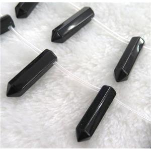 black onyx beads, bullet, approx 8x31mm, 12pcs per st [GMLB1453]