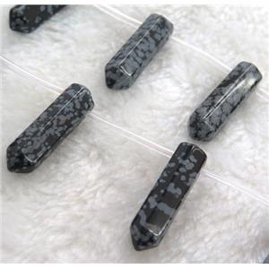 snowflake jasper beads, bullet shape, approx 8x31mm, 12pcs per st [GMLB1458]