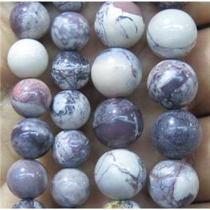 Purple line Jasper beads, round, approx 4mm dia [GMLB1464-4MM]