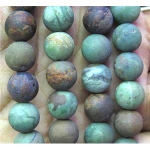 green Opal Jasper Beads, matte, round, approx 10mm dia, 15.5 inches [GMLB1491-10MM]