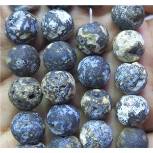 Natural Ocean Agate Beads Blue Round Matte, approx 8mm dia, 15.5 inches [GMLB1492-8MM]