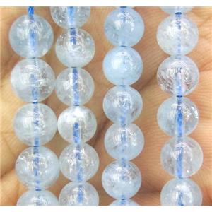round natural Aquamarine beads, AA-Grade, approx 5.5mm dia [GMLB1503]