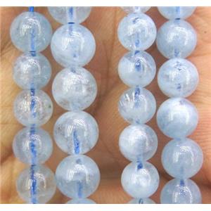 natural Aquamarine beads, round, A-Grade, blue, approx 6mm dia [GMLB1505]