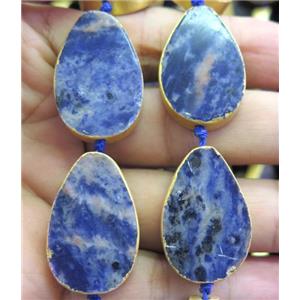 Sodalite beads, teardrop, approx 20-30mm [GMLB1512]