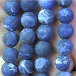 Natural Blue Sodalite Beads Round Matte, approx 8mm dia, 15.5 inches [GMLB1516-8MM]