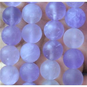 round matte Amethyst Beads, approx 14mm dia, 15.5 inches [GMLB1517-14MM]