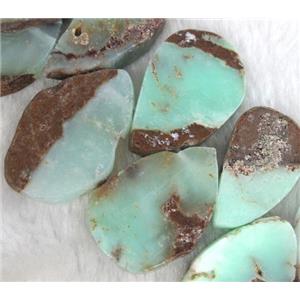 Australian chrysoprase beads for necklace, green, teardrop, approx 15x20-27x40mm [GMLB179]