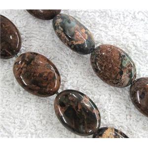 green opal bead, flat oval, approx 18x25mm [GMLB245-18X25MM]