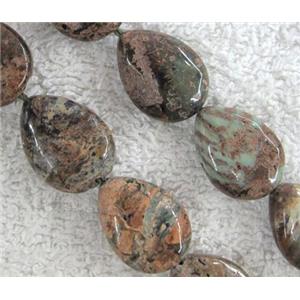 green opal bead, teardrop, approx 12x16mm [GMLB246-12X16MM]
