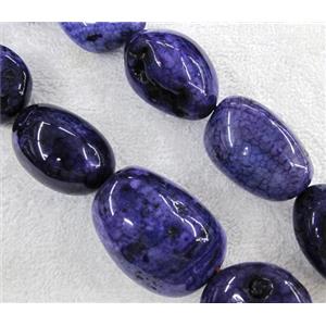 veins agate bead for necklace, freeform, purple, approx 15x20-30x40mm [GMLB259]