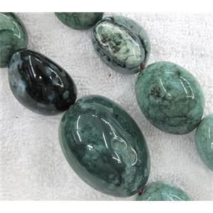 veins agate bead for necklace, freeform, green, approx 15x20-30x40mm [GMLB260]