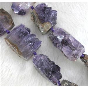 natural druzy cluster amethyst beads, freeform, approx 15-35mm [GMLB272]