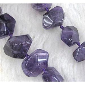 amethyst beads, faceted, purple, freeform, approx 15mm [GMLB275]