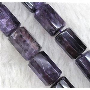 amethyst bead, deep-purple, faceted tube, approx 10x15mm, 15.5 inches [GMLB299]
