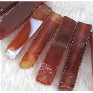 red agate collar beads, stick, top drilled, approx 20-55mm [GMLB303]