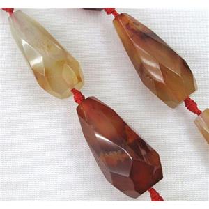 red agate beads, faceted teardrop, approx 15-45mm [GMLB310]